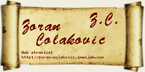 Zoran Čolaković vizit kartica